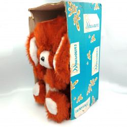 Ancienne peluche range pyjama chien marron orange blanc NOUNOURS