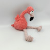 DOUDOU PLAT OISEAU FLAMANT CIGOGNE ROSE JELLYCAT