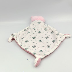 Doudou ours rose blanc jolis bouquets MOTS D'ENFANTS