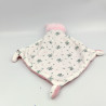 Doudou ours rose blanc jolis bouquets MOTS D'ENFANTS