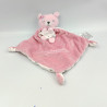 Doudou ours rose blanc jolis bouquets MOTS D'ENFANTS