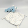 Doudou lapin bleu blanc mouchoir TEX BABY