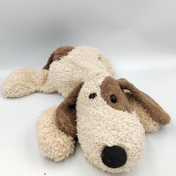 Doudou chien blanc écru beige CA CREDIT AGRICOLE