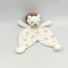 Doudou plat hérisson blanc marron SERGENT MAJOR