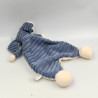 Doudou plat éléphant bleu blanc JELLYCAT
