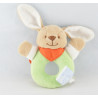 Doudou lapin beige tee shirt vert carotte COMPTINE