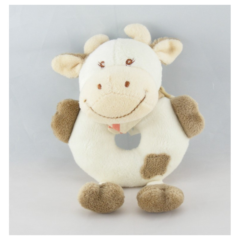 Doudou musical vache daisy blanche tachetée JOLLYBABY