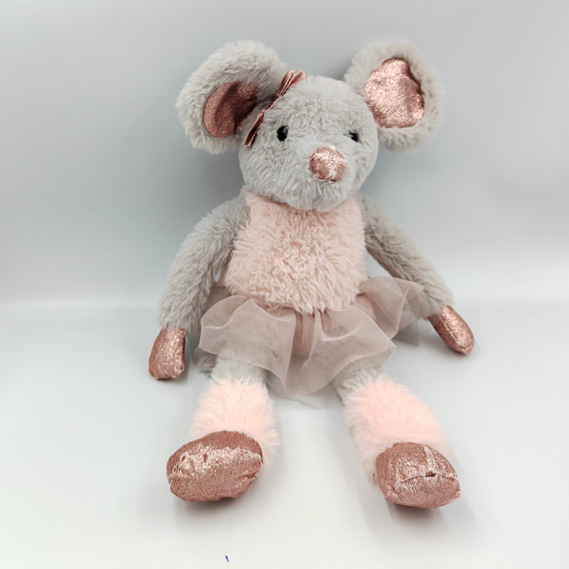 Doudou souris grise rose tutu CLAIRE'S
