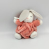 Doudou lapin Plume gris orange KALOO