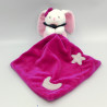 Doudou luminescent lapin blanc rose bleu mouchoir BABY NAT