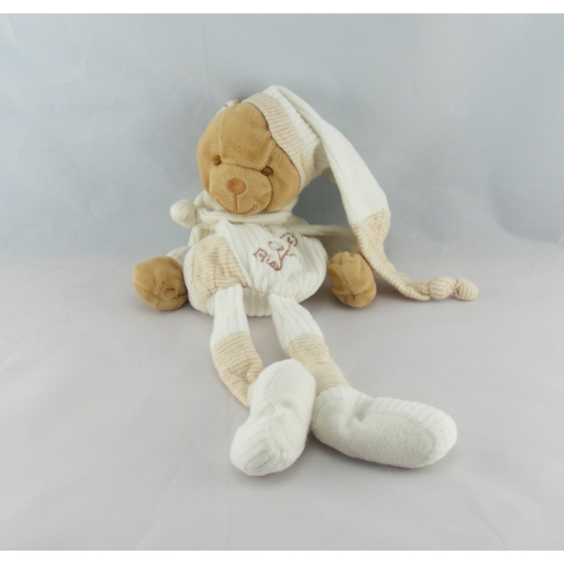 Doudou et compagnie bio ours blanc avec mouchoir 