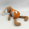 Doudou lapin marron orange Bengy 27 cm