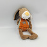 Doudou lapin marron orange Bengy 27 cm