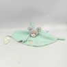 Doudou plat souris bleu verte arc en ciel GIPSY