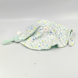 Doudou plat souris bleu verte arc en ciel GIPSY
