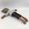 Doudou ours marron pull gris laine VERTBAUDET