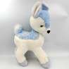 Ancienne peluche chevreuil blanc bleu NOUNOURS