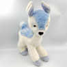 Ancienne peluche chevreuil blanc bleu NOUNOURS