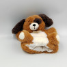 Doudou plat marionnette chien marron noir blanc HISTOIRE D'OURS