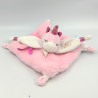 Doudou plat licorne rose blanc BABY NAT