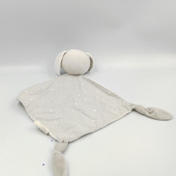 Doudou plat lapin blanc gris étoiles MAISONS DU MONDE