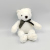 Doudou ours blanc noeud gris JACADI