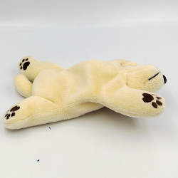 Doudou chien couché créme écru