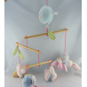 Mobile musical en bois doudou Lapin ours rose bleu Liliblue KALOO