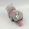 Doudou peluche hippopotame gris rose LOOKIZ JEMINI