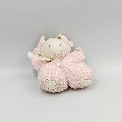 Doudou souris blanche rose vichy CALIDOUX
