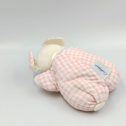 Doudou souris blanche rose vichy CALIDOUX