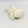 Petit doudou peluche ours blanc noeud rouge DEUTER