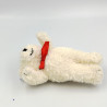 Petit doudou peluche ours blanc noeud rouge DEUTER