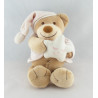 Doudou musical ours beige rose bonnet NATTOU