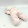 Ancien doudou poupée chiffon rose blanc coeurs PLAYSKOOL