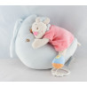 Doudou souris blanche robe rose fleurs NATTOU 