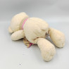 Doudou ours écru beige foulard rose GIPSY