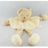 Doudou plat ours ecru jaune TEX 