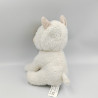 Doudou peluche singe marron déguisé en mouton blanc ZDT