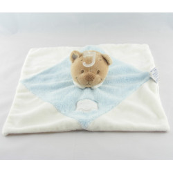 Doudou plat ours blanc rose nuage NATTOU