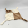 Doudou plat biscuit marron blanc CG