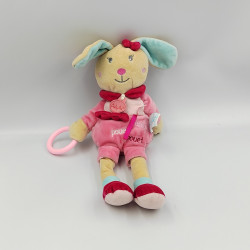 Doudou lapin beige rose bleu Perle BABY NAT