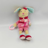 Doudou lapin beige rose bleu Perle BABY NAT