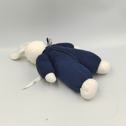 Doudou lapin blanc bleu marine TARTINE ET CHOCOLAT