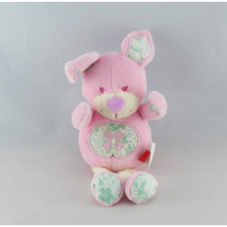 Doudou lapin rose fleur coeur TEX