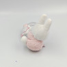 Doudou hochet lapin blanc rose laine MIFFY