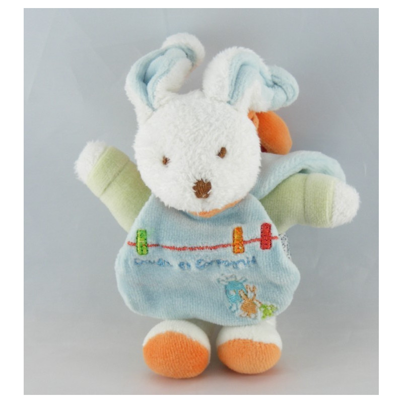 Doudou lapin Eliot cape bleu DOUDOU ET COMPAGNIE
