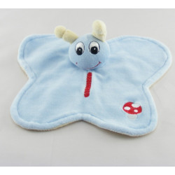 Doudou plat papillon vert bleu champignon 