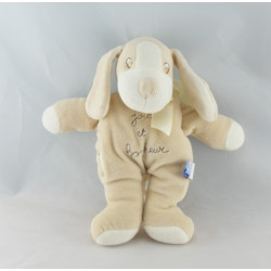 Doudou chien beige joie et bonheur SUCRE D'ORGE