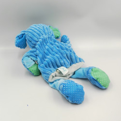 Doudou marionnette chien bleu velours côtelés Baby nat